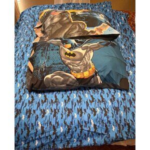 Mixed Lot Batman Theme 3 Standard Pillowcases 1 Full Fitted 1 Flat Sheet-READ